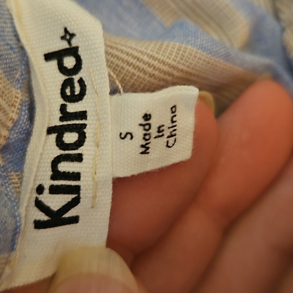 KINDRED Striped Ruffle Sleeve Floral Embroidered Peasant Peplum Babydoll Top - Picture 7 of 8